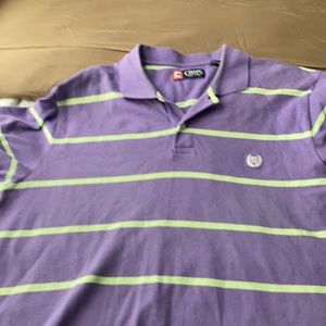 Purple and green polo
